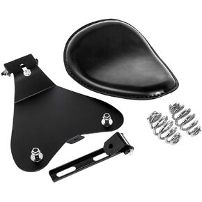 3 Leather Solo Seat with Spring Bracket Kit for Sportster XL 1200 883 48 Chopper Bobber Seats Custom