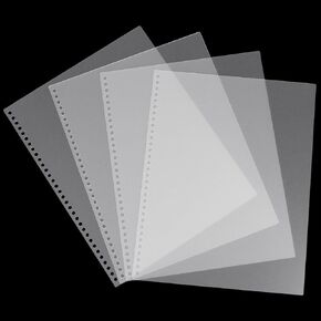 Rayson PP Matte Plastic Cover, Pre-Punched Frosted Cover, 32 Round Holes, Letter Size 8-1/2 × 11 Inches Binding Cover - 50/Pack