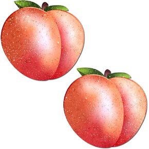 Summer Pasties - Nipple Covers for Festivals, Raves, & Lingerie - Party Outfit Accessory | Latex Free & Made in USA (Fuzzy Sparkling Georgia Peaches)