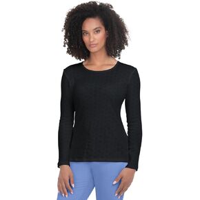 KOI Essentials Rohan Tee 1110 Heart Pointelle Black S