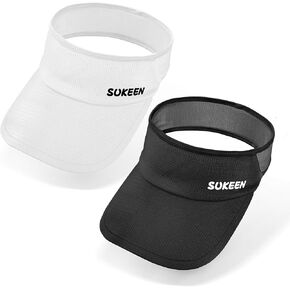 Sukeen 2 Packs Kids Sun Visor Hats for Girls Boys,Lightweight Sports Cap Cooling UPF50+ Sun Hat for Running Outdoor Activity