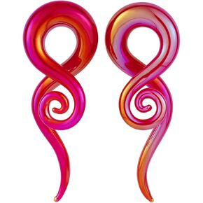 Oyaface 1 Pair Glass Twist Spiral Tapers Expander Gauges Earrings Stretching 4G- 1/2" Body Piercing Jewelry for Women Men