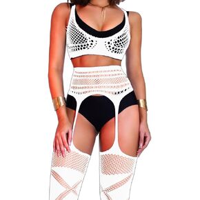 Rave Outfits For Women, Fishnet Bodysuit Glow Party Club, Dancer Stockings Fishnets Lingerie Sheer Jumpsuit Festival