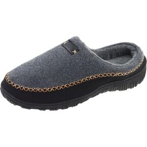 Mens Cozy Memory Foam Indoor Slippers Slip On House Shoes with Rubber Sole