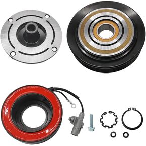A/C Compressor Clutch Assembly Kit Plate Pulley Bearing Coil 1671 Replacement for 2003-2008 Toyota Corolla 6 Groove 1.8L, AC Air Conditioning Compressor Clutch Coil Auto Repair Kit