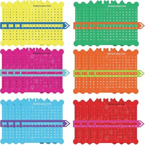 24 Pieces Multiplication Grids Slide and Learn Multiplication Grid Educational Multiplication Table with Viewer Window for Classroom Teacher Supplies Elementary School Students Homeschooling