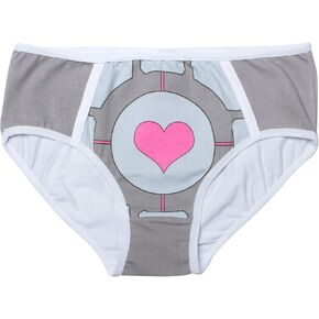 JINX Portal 2 Women's Companion Cube Briefs, Light Grey, X-Large