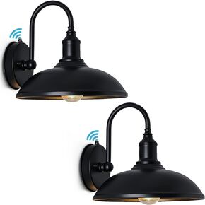 Dusk to Dawn Outdoor Wall Lamp, Black Farmhouse Porch Light, Waterproof, Rust-Proof. The Outside Barn Light for The Front Courtyard of The House. (2 Pcs.)