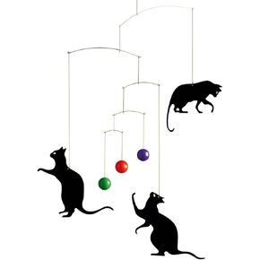 Feline Fun Hanging Mobile - 22 Inches - High Quality Plastic - Handmade in Denmark by Flensted