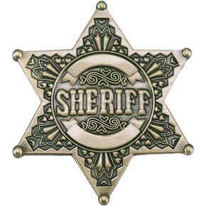 Sheriff Badges Metal Police Star Badges Lapel Pins for Boys Teen Girls Western Deputy Pin Brooch for Cowboy Party Decoration Badge Dress-Up Themed Cosplay Clothes Accessory Birthday Gift