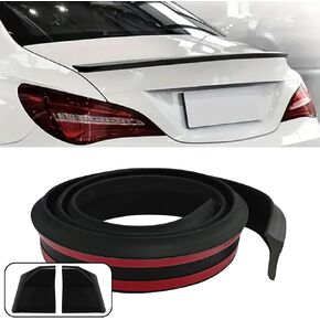 Car Trunk Spoiler Roof Lip Kit, 4.9 Ft Reflective Carbon Fiber Rear Wing Spoiler Sticker Bar for Tailgate Roof Bumper, Universal Punch-Free Vehicle Exterior Accessory Sticker(Black)