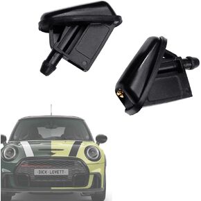 Premium Adjustable Wiper Washer Nozzles Non Heated Fit for Mini Cooper S JCW Cabrio Electric Clubman Countryman 2000-2023 Front Windshield Washer Jet | Direct Replacement | Easy to Install | 2 Pack