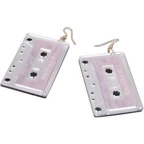 Personality Cassette Tape Dangle Earrings Acrylic Punk Funny Earrings for Women