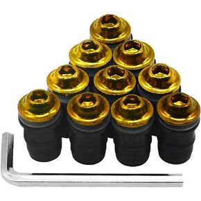 10Pcs Motorcycle Windshield Bolts Screws Kit, M5 Aluminum Alloy Motorbike Windshield Screw with Wrench, Windscreen Fairing Fasteners Screws Bolts Nuts for Motorcycle Fairings(Blue)