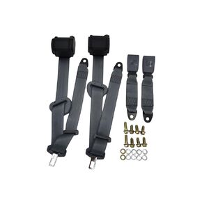 2pack 3pt Contain Bolts Retractable Adjustable Belts for Trucks, UTV, Minivan, RV, Truck, Forklift Gray