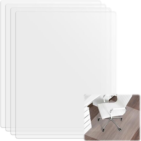 4 Pcs Clear Plastic Office Chair Mat Under Computer Desk for Hardwood Floor 45x28 Inch Rectangle Floor Rug for Rolling Chair Easy to Glide for Office Home Hard Wood and Title Floor Protector in Saudi Arabia