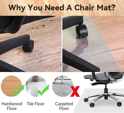 4 Pcs Clear Plastic Office Chair Mat Under Computer Desk for Hardwood Floor 45x28 Inch Rectangle Floor Rug for Rolling Chair Easy to Glide for Office Home Hard Wood and Title Floor Protector in Saudi Arabia