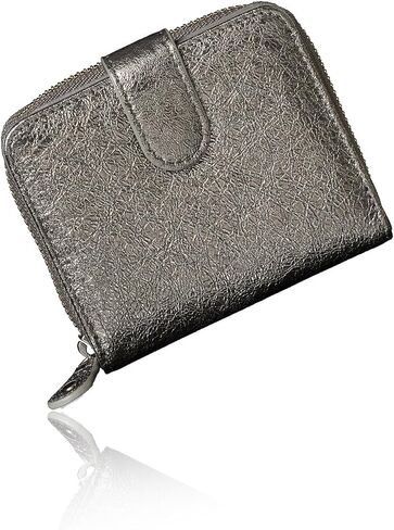 VOICE Align mini type Bi-Fold Wallet wallet Leather made by NEW LIFE in Italy Cowhide ART.Chic Women's Elegant, easy-to-use and beautiful In gift box (Silver) in Saudi Arabia