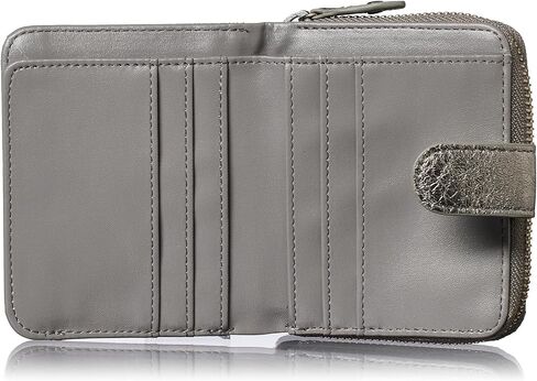 VOICE Align mini type Bi-Fold Wallet wallet Leather made by NEW LIFE in Italy Cowhide ART.Chic Women's Elegant, easy-to-use and beautiful In gift box (Silver) in Saudi Arabia