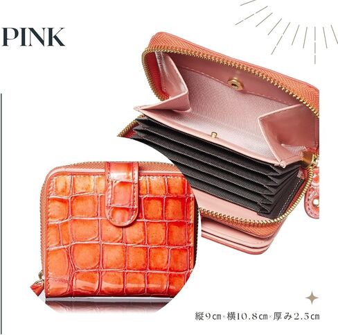 VOICE Align mini type Bi-Fold Wallet wallet Leather made by MASINI in Italy Cowhide ART.Stain Glass Women's Elegant, easy-to-use and beautiful In gift box (Pink) in Saudi Arabia