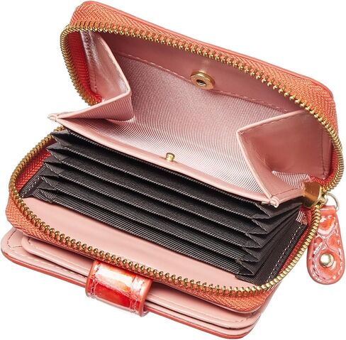 VOICE Align mini type Bi-Fold Wallet wallet Leather made by MASINI in Italy Cowhide ART.Stain Glass Women's Elegant, easy-to-use and beautiful In gift box (Pink) in Saudi Arabia