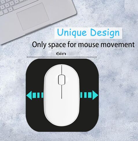 Mini Mouse Pad, 6x6 Inches, Waterproof Non-Slip Rubber Base, for Laptop, Keyboard Tray, Wireless Mouse, Home, Office, Travel (Black) in Saudi Arabia