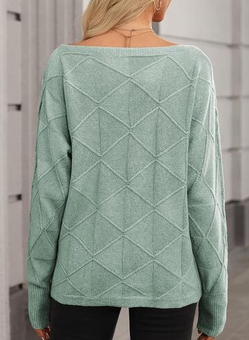 EVALESS Casual Crewneck Sweaters for Women Fall 2024 Lightweight Long Batwing Sleeve Pullover Sweaters Tops Knit Clothes in Saudi Arabia