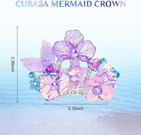 Purple Small Seashell Headband Cute Mini Starfish Hairband for Little Girls Princess Head Band with Hair Comb Birthday Decoration Starfish Seashell Mermaid Hair Accessories for Themed Party in Saudi Arabia
