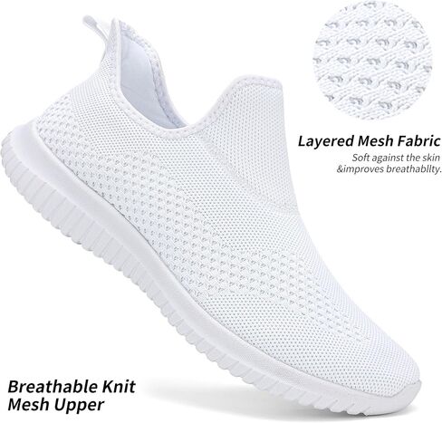 WXQ Men's Slip On Comfort Walking Shoes Ultra Lightweight Breathable Running Tennis Athletic Gym Workout Non Slip Athletic Fashion Sneakers in Saudi Arabia