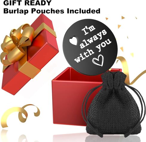 Pocket Hug Token Keepsake for Friends Family, Long Distance Relationship Love Gift, Stainless Steel Double-Sided Miss You, Back to School Gifts for Boy, Isolation Lockdown Quarantine in Saudi Arabia