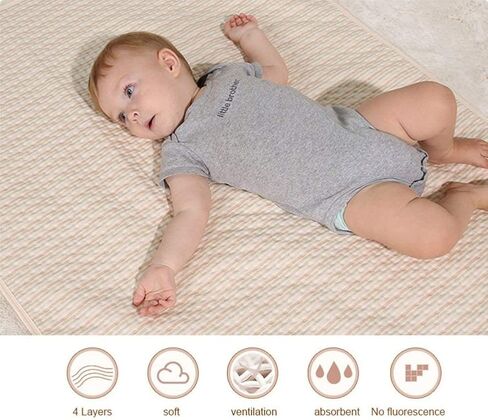 Yoofoss Waterproof Bed Pad Washable and Reusable Underpads 4 Layer Incontinence Mattress Protector 100% Cotton Surface for Children Adults and Pets in Saudi Arabia