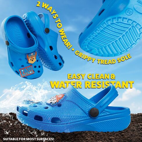 Paw Patrol Boys Clogs with Removable Rubber Charms - Boys Gifts (Blue, 12.5 US) in Saudi Arabia