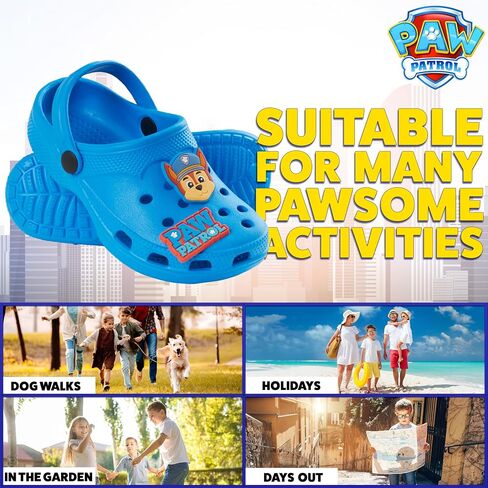 Paw Patrol Boys Clogs with Removable Rubber Charms - Boys Gifts (Blue, 12.5 US) in Saudi Arabia