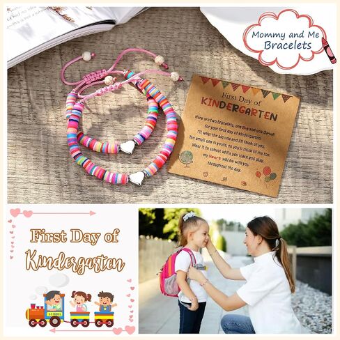 First Day of School Bracelet, Back to School Gifts Matching Heart Mommy and Me Bracelets for Mother Daughter Son Girls Boys in Saudi Arabia