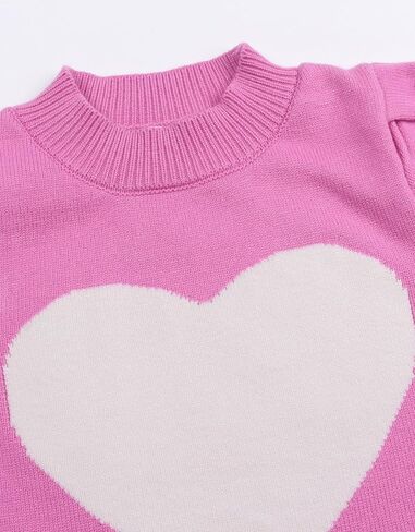Womens Puff Short Sleeve Sweater Tops Cute Heart Crew Neck Casual T Shirts Blouses in Saudi Arabia