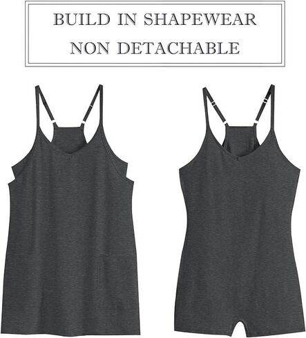 Womens Athletic Sleeveless Mini Dress Hot Shot Romper Dresses Spaghetti Strap Tennis Dress Built in Shorts in Kuwait