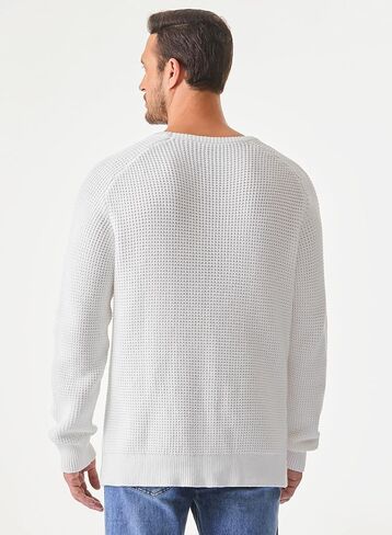 JMIERR Men's Crewneck Pullover Sweater Waffle Textured Knitted Sweaters Casual Loose Fit Sweaters with Ribbing Edge in Saudi Arabia