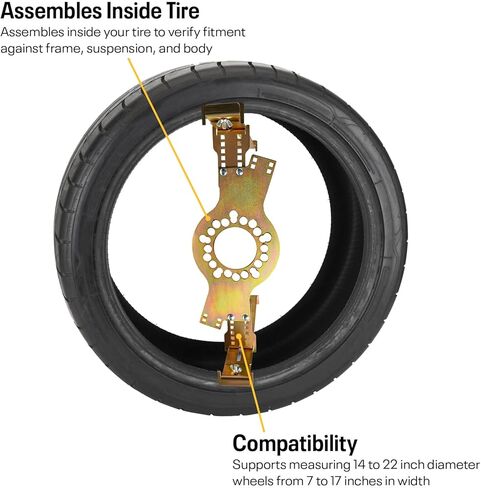 Wheel Fitment Simulator Tire/Rim Fit Size Measuring Mockup Tool, Supports 14 to 22 Inch Wheel Diameters and 7 to 17 Inch Wheel Widths, 5-Lug Wheel Bolt Pattern in Saudi Arabia