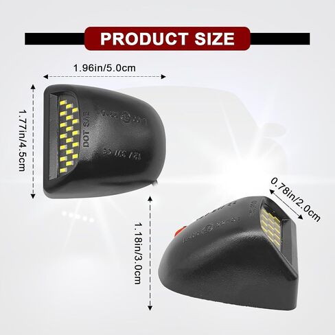 قطعتان من ضوء لوحة الترخيص LED - متوافق مع سيارة Chevy Silverado GMC Sierra 1500 2500 3500 Suburban Tahoe Yukon XL Cadillac Escalade EXT، مجموعة مصابيح لوحة ترخيص LED كاملة in Saudi Arabia