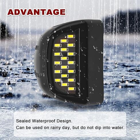 قطعتان من ضوء لوحة الترخيص LED - متوافق مع سيارة Chevy Silverado GMC Sierra 1500 2500 3500 Suburban Tahoe Yukon XL Cadillac Escalade EXT، مجموعة مصابيح لوحة ترخيص LED كاملة in Saudi Arabia