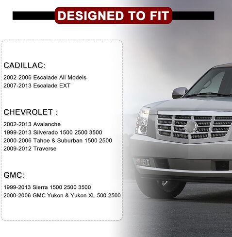 قطعتان من ضوء لوحة الترخيص LED - متوافق مع سيارة Chevy Silverado GMC Sierra 1500 2500 3500 Suburban Tahoe Yukon XL Cadillac Escalade EXT، مجموعة مصابيح لوحة ترخيص LED كاملة in Saudi Arabia