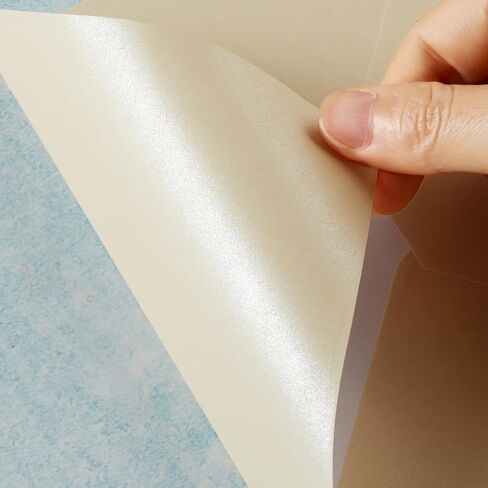 50 Pieces Shiny Envelopes with Gold Stickers for Wedding Invitation Cards, Graduation, Baby Shower, Greeting Cards (Cream Color, A7, 5x7) in Saudi Arabia