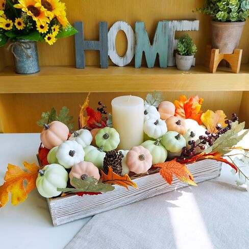 Winlyn 24 Pcs Assorted Mini Artificial Baby Boo Pumpkins Orange Green White Small Rustic Decorative Pumpkins Foam Pumpkins for Fall Home Bowl Fillers Thanksgiving Halloween Mantel Table Centerpiece in Saudi Arabia