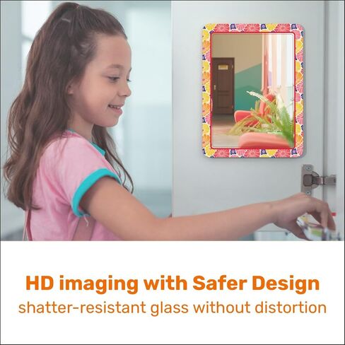 Locker Mirror Magnetic for School and Office, with 100% and Strong Magnetic Mirror for Locker, Stylish and Reliable Locker Accessories, Magnetic Locker Mirror with Colorful Design, 1 Pack in Kuwait