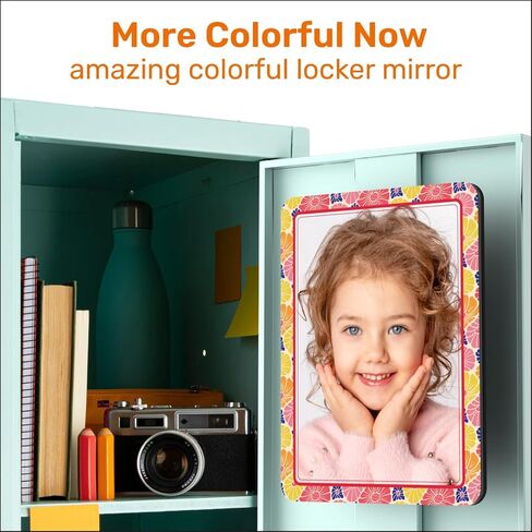 Locker Mirror Magnetic for School and Office, with 100% and Strong Magnetic Mirror for Locker, Stylish and Reliable Locker Accessories, Magnetic Locker Mirror with Colorful Design, 1 Pack in Kuwait