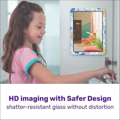 مرآة خزانة مغناطيسية للمدرسة والمكتب، مع مرآة مغناطيسية قوية للخزانة، ملحقات خزانة فريدة وموثوقة، مرآة خزانة مغناطيسية بتصميم ملون، عبوة واحدة in Kuwait