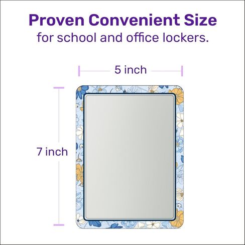مرآة خزانة مغناطيسية للمدرسة والمكتب، مع مرآة مغناطيسية قوية للخزانة، ملحقات خزانة فريدة وموثوقة، مرآة خزانة مغناطيسية بتصميم ملون، عبوة واحدة in Kuwait