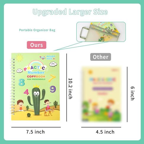 Large Handwriting Practice Kit, Reusable Copybooks for Kids, Children's Writing Practice Books, Groove Calligraphy Workbooks, Handwriting Activity Book For Preschoolers, Kindergartens(Full Set) in Kuwait