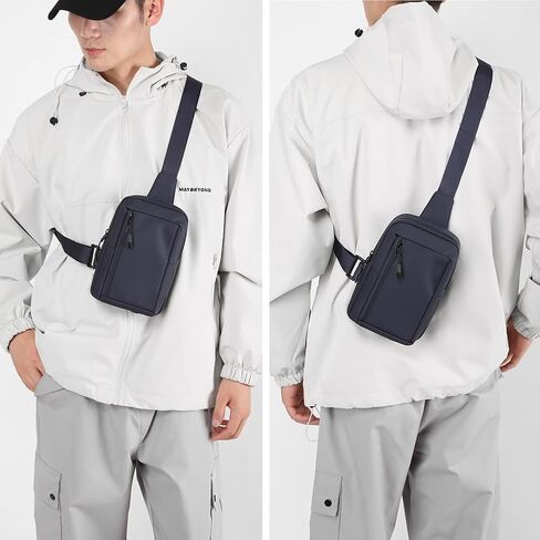 Crossbody Bag,Cross Body Fanny Packs for Men Women Trendy,Black Small Sling Bag Phone Chest Bag for Workout Running in Saudi Arabia