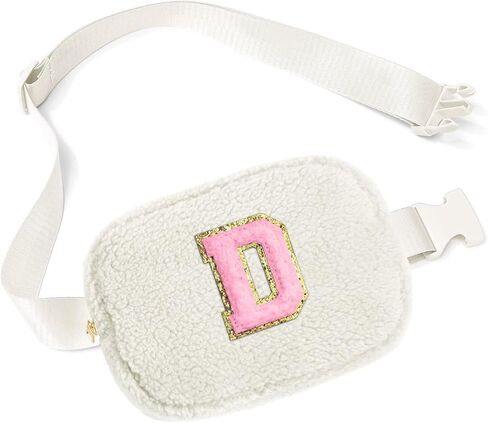 هدايا للفتيات المراهقات هدايا عيد ميلاد - هدايا شخصية للنساء، هدايا لصديقات الابنة والأخت، حقيبة بحزام من الصوف، حقيبة كروس أولية باللون الوردي A in Kuwait